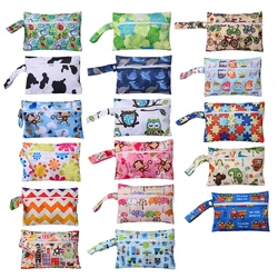 Baby Show – sac à couches pour enfants, 2 pièces, 14x20cm, poche unique imprimée, fermeture éclair, boutons réglables, étanche, réutilisable 