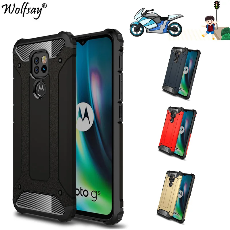 Чехол для Motorola Moto E7 Plus чехол-бампер из тпу + пк гибридный армированный чехол