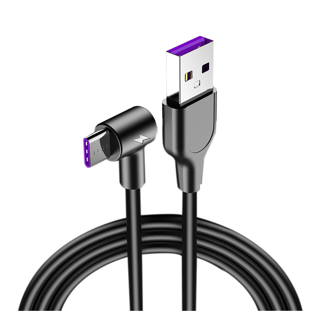 Новый 90 градусов usb type C 5A кабель супер зарядное устройство Usb для huawei mate 20 10 P30 P20