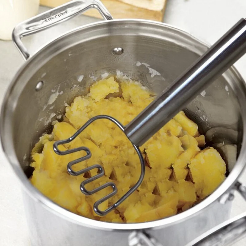 

1pcs Stainless Mashed Potatoes Wavy Pressure Ricer Steel Kitchen Gadget Potato Masher Press Cooking Tool Kitchen Accessories