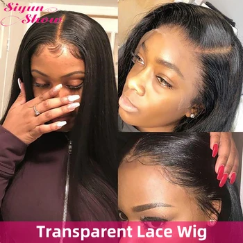 

Siyun Show Pre Plucked HD Transparent Lace Wig 28inch Brazilian Straight Lace Front Wig 13x6 Glueless Lace Front Human Hair Wigs