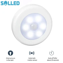 6LED Ночной светильник, магнитный беспроводной детектор, настенный светильник, инфракрасный PIR датчик движения, светильник, Автоматическое включение/выключение шкафа, лестничный светильник