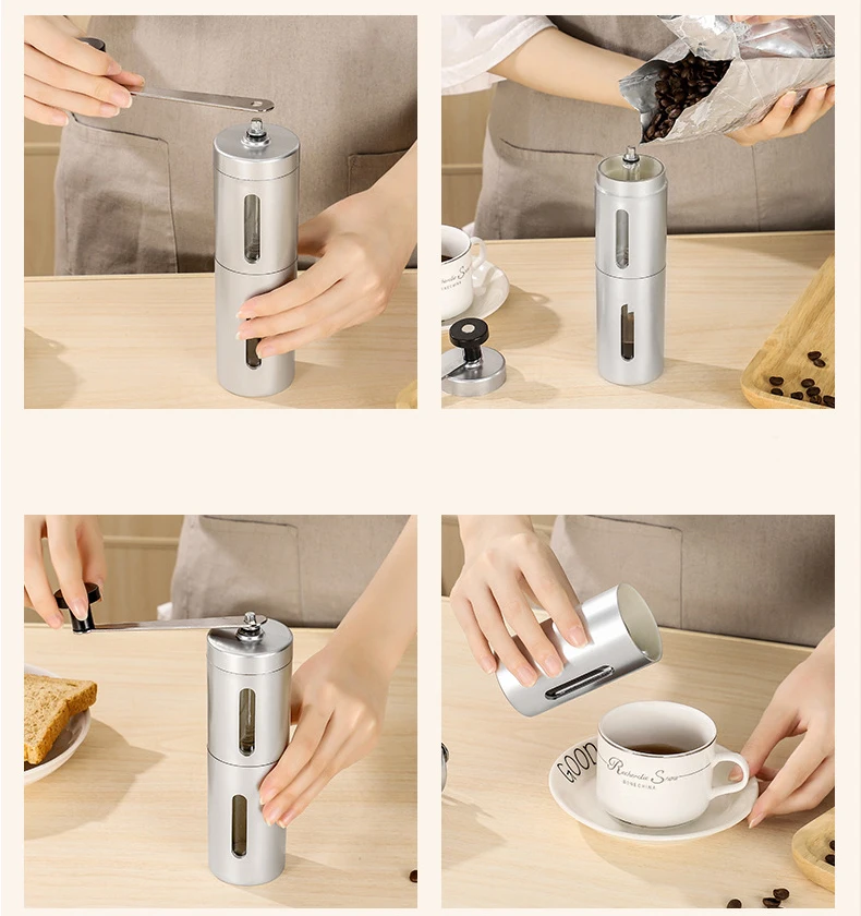 ZOTOBON Manual Coffee Grinder Maker Ceramics Core 304 Stainless Steel Hand Burr Mill Grinder Ceramic Coffee Grinding Machine F95