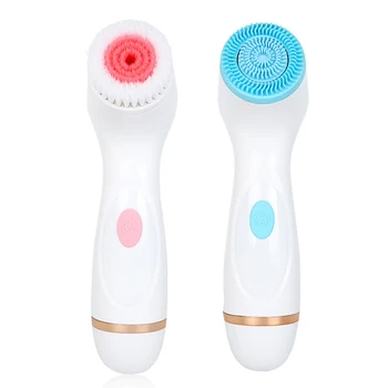 

3 in 1 Electric Silicone Facial Cleansing Brush Rechargeable Skin Peeling Blackhead Removal Pore Massager Device