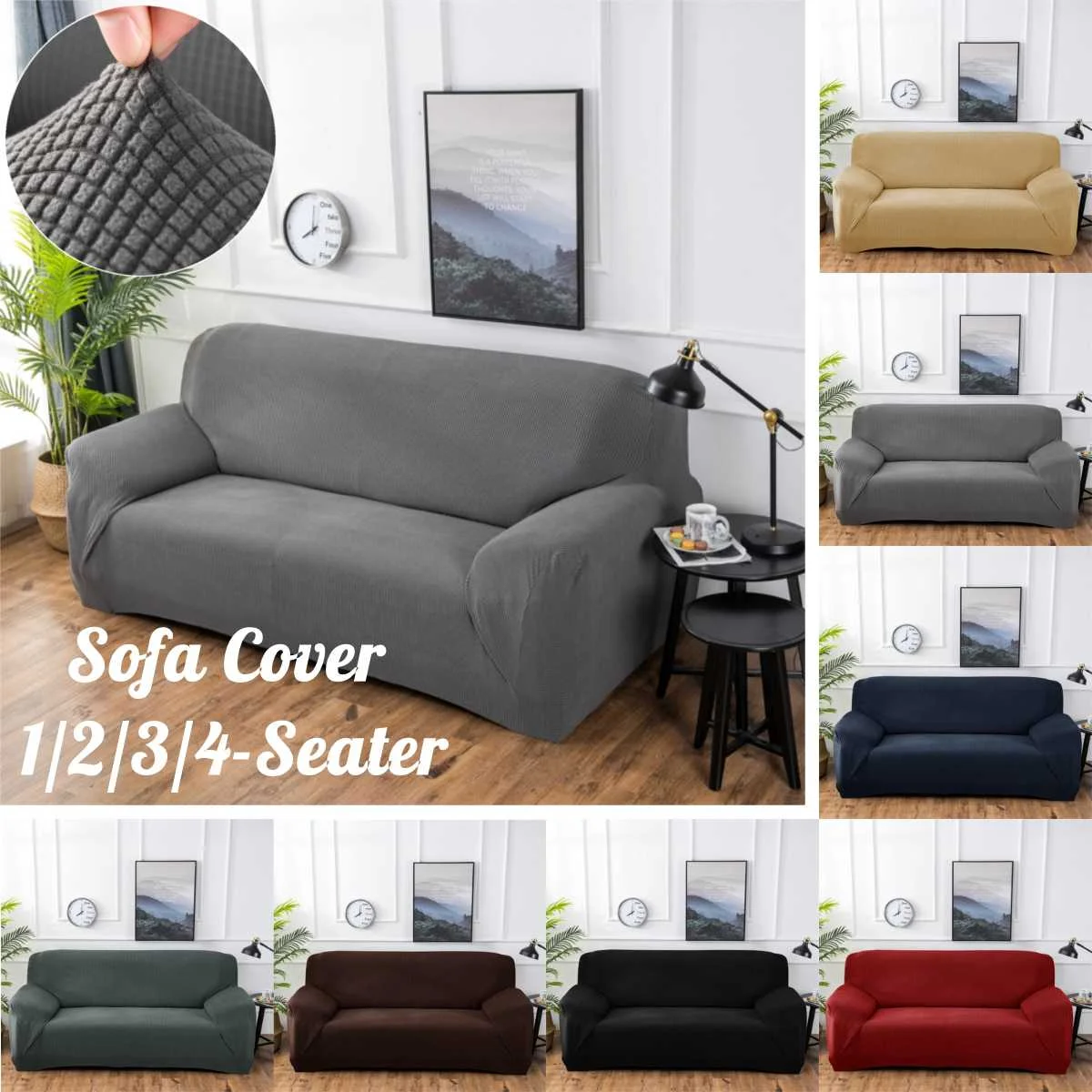 

High Grade Cover for Sofa Furniture Armchair Modern Living Room Sofa Cover Stretch Elastic Couch Slipcover Cotton 1/2/3/4 Seater