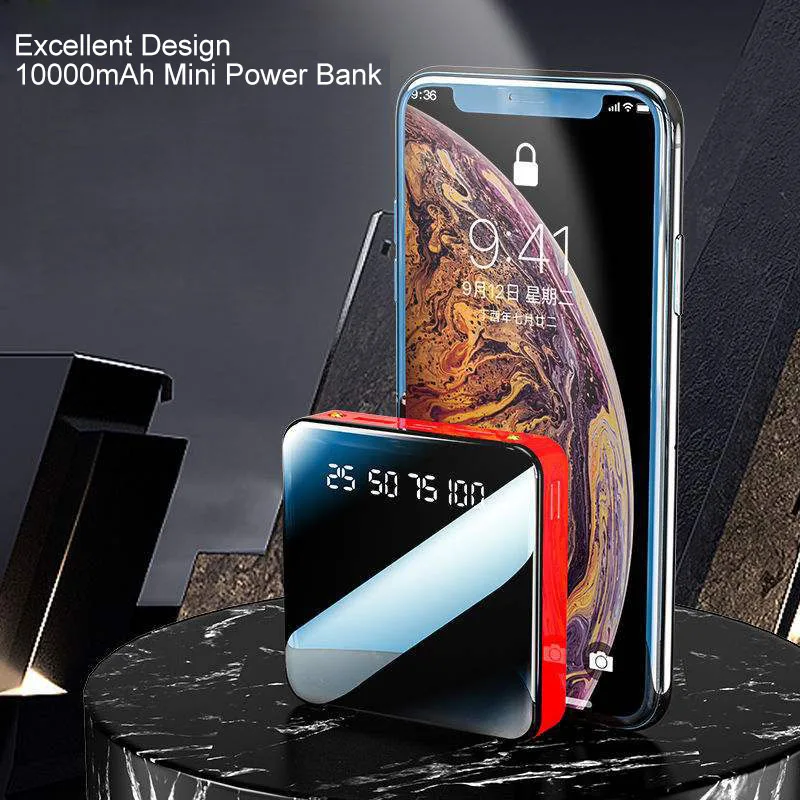 20000mah Mini Power Bank Mi Powerbank LCD Screen Dual Usb Powerbank Portable Charger For iPhone 8 Xiaomi Smartphone Huawei