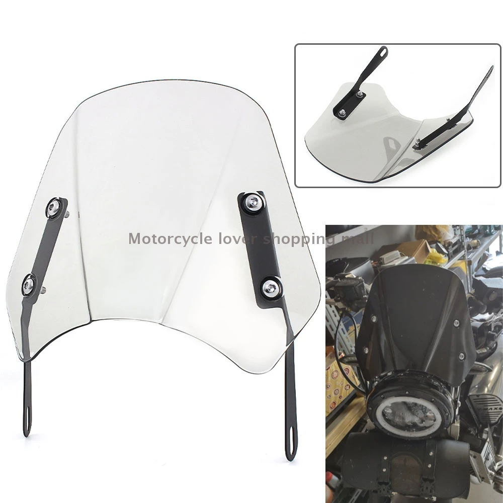

Universal Retro 5-7 inch Headlight Windscreen Moto Wind Deflector Fairing Windshield For Harley Honda Yamaha Suzuki Kawasaki New