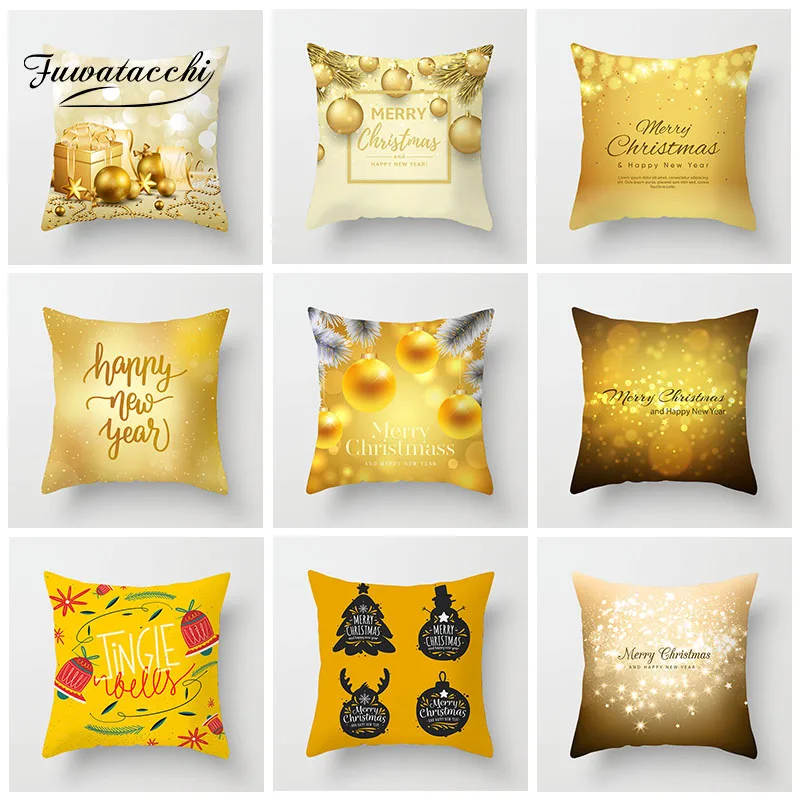 Чехол на подушку с милым мультипликационным принтом Fuwatacchi Золотая подушка со