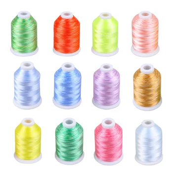 

12 Rolls 12 Colors Computer Embroidery Threads Multi-function Threads Kit Cross Stitch Threads Durable Weaving Threads (2 Strand