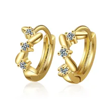 Nieuwe 925 Sterling Zilveren Oorbellen crystal Leaf Ontwerp Gouden Oorbel Voor Vrouwen Mode Korea Sieraden Kolczyki(China)