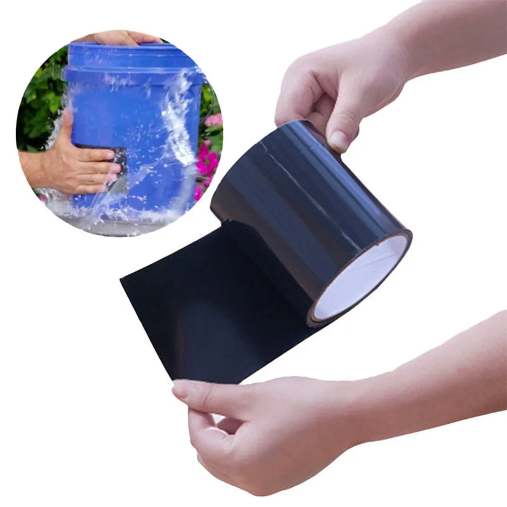 

150cm/roll Black Super Strong Duct Tape Waterproof Adhesive Plaster Tape 10cm Water Pipe Tool For Bucket Pipes Water Leak Stop