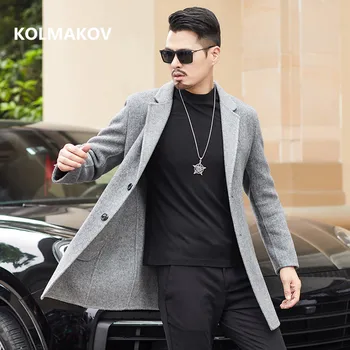 

2020 winter men Jacket fashion Casual 70% wool trench Coat Men's Windbreakers Male smart causal Jackets men size M-3XL