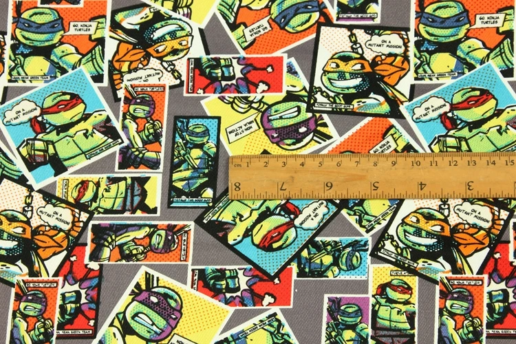 110 см ширина Comics Черепашки Ниндзя хлопковая ткань для мальчиков одежда постельных принадлежностей Hometextile занавес наволочка DIY-BK529