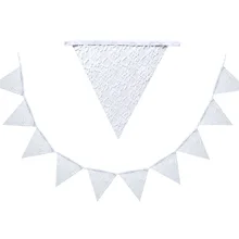 Напрямую от производителя продажи Европа и Америка пустой сплошной цвет кружева Висячие Флаг Свадебные украшения треугольный баннер