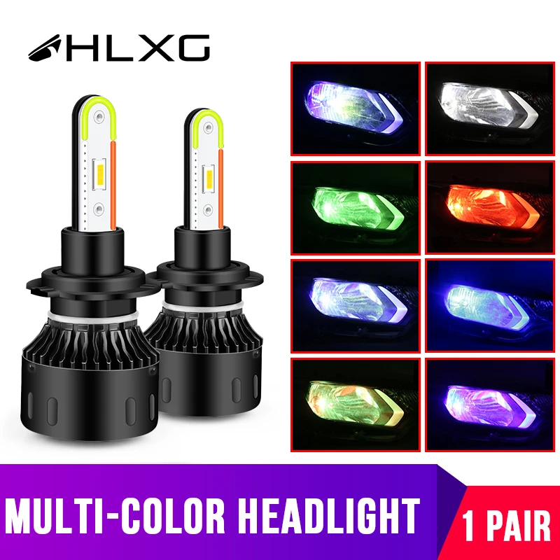 us 27 66 26 off atmosphere ambient rgb h7 led h4 h11 9006 9005 car headlight bulb csp music sound luces led para auto nebbia remote control hlxg car