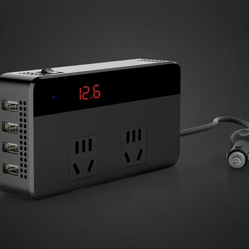 

DC 12V To AC 220V 150W Car Inverters Car Auto Convertor With 4 USB Ports 2 220v Sockets Fast Charger Separator Car Accessories