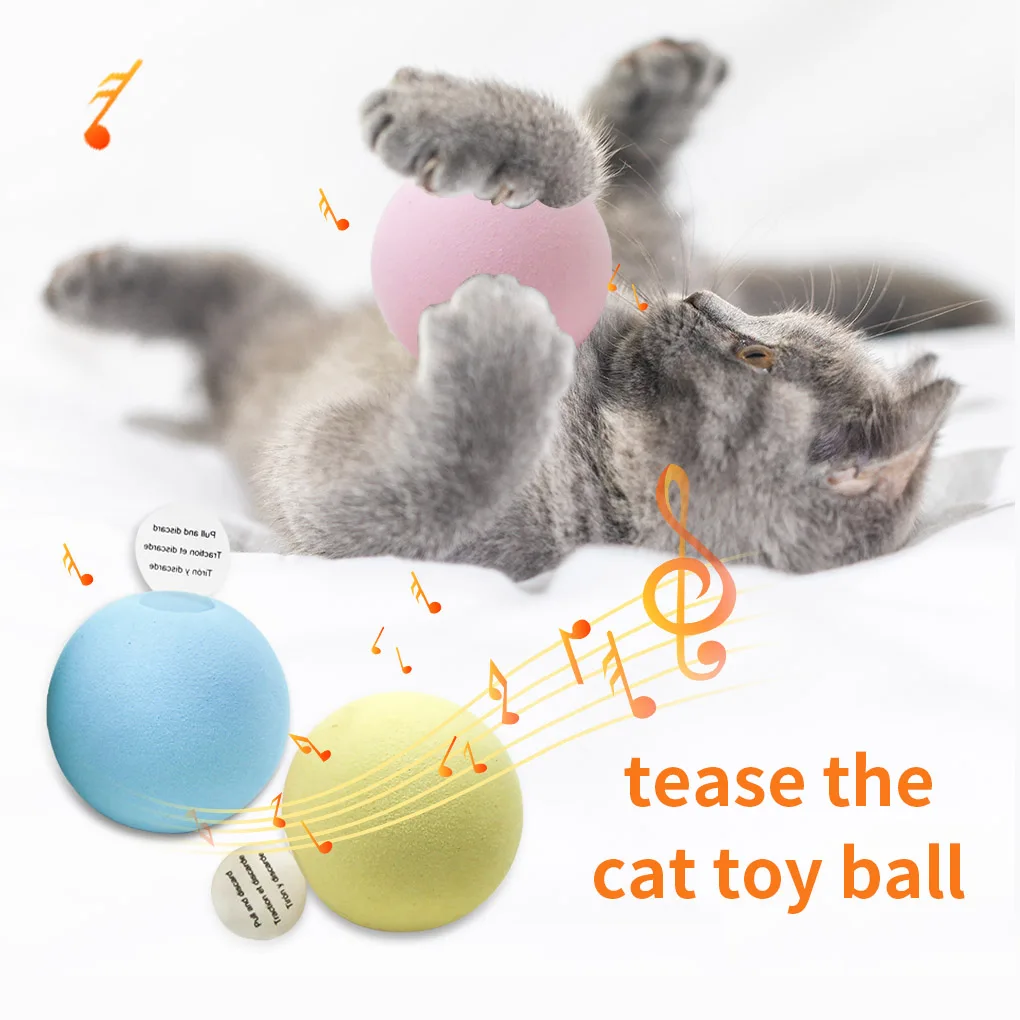 Cat Interactive Toys Squeaky Ball Catnip Toy for Indoor Cats 3 Colors/Set Cat Teasing Training and Playing Ball Pet Sound Toy Cat Dog Throw Toy 