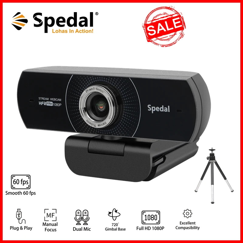 Spedal MF934HT Webcam HD 1080P 60fps USB Web Camera Microphone PC Twitch Skype OBS Steam Conference Tripod pc webcam pc web camera computer camera