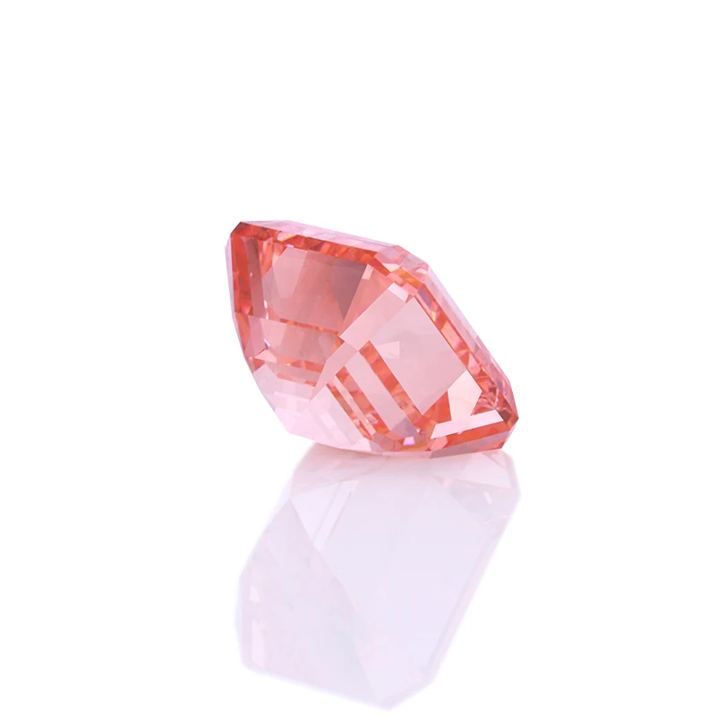 Loose 3 carats Pink Color Asscher Cut CVD Lab Grown Diamond