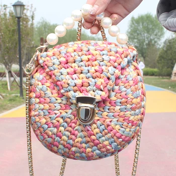 

Woven bag, hand-woven wool hand made diy bag material package knit