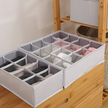 

3 Types Underwear Organizer Multi-lattice Cloth Storage Box For Socks Bras Briefs Closet Drawer Organizer Underwear Storage Box