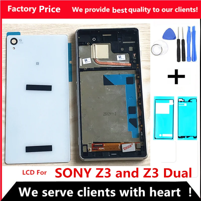 5," ЖК-дисплей для SONY Xperia Z3, сенсорный экран с рамкой для SONY Xperia Z3, двойной ЖК-дисплей D6633 D6603, замена