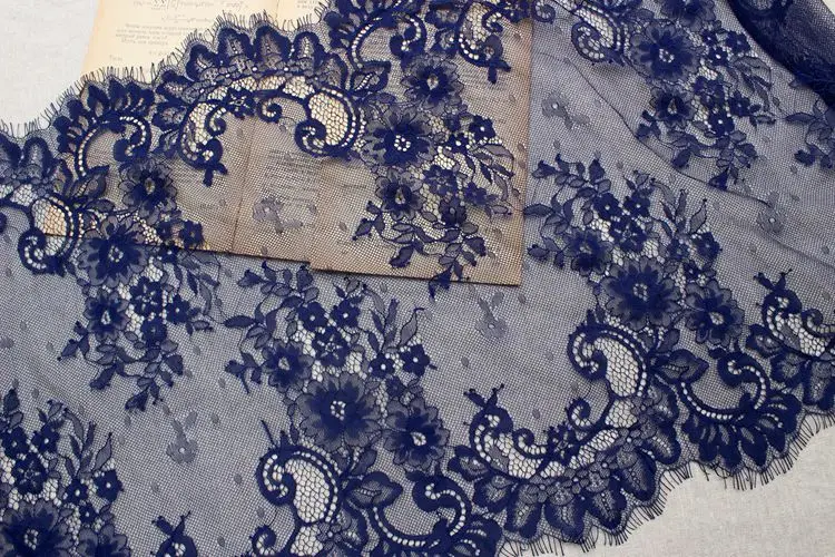 3 м/упак. ширина 42 см белый черный красный синий DIY изысканные классические ресницы кружева украшения вышивка кружевная ткань