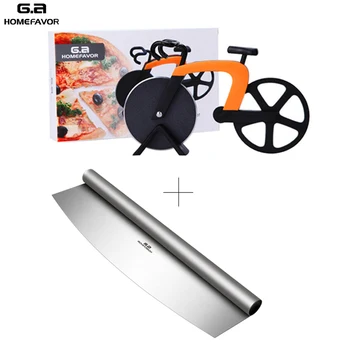 

2 Pcs Pizza Cutter Set Sharp Kitchen Wheel Knife Stainless Steel Pizza Chopper Bicycle Pizza Tools