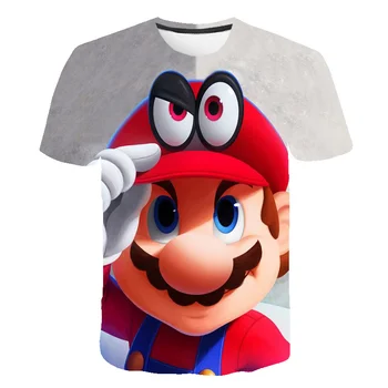 

2020 Summer Funny 3D Printed Mario Children clothes Short Sleeve Kids Cartoon boy/girl T-shirts Costume Clothing Boys T Shirt