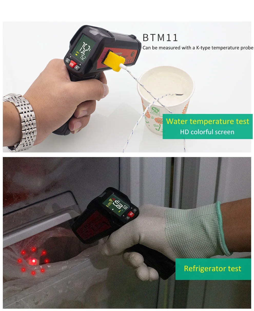 Alarm RONSHIN Newest for Infrared Thermometer BSIDE BTM11 Non-Contact IR Digital Pyrometer Temperature Meter-50~580 Degree Color Alarm RONSHIN Newest for Infrared Thermometer BSIDE BTM11 Non-Contact IR Digital Pyrometer Temperature Meter-50~580 Degree Color