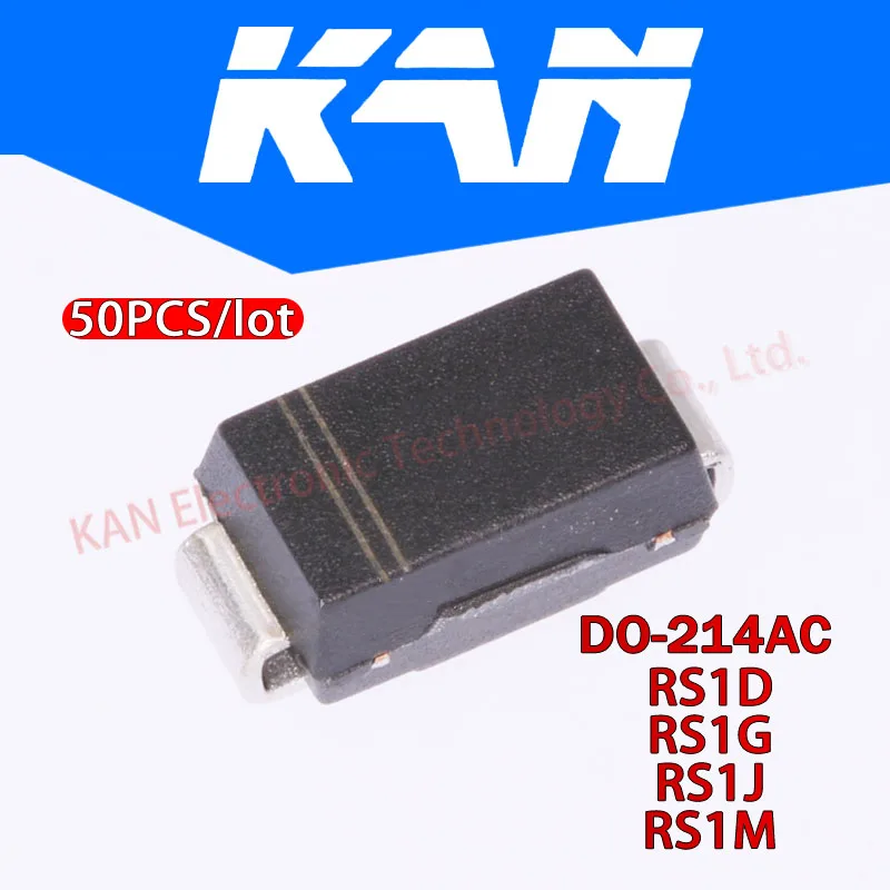 50PCS RS1D RS1G RS1J RS1M DO-214AC（SMA) Patch Fast Recovery Diode