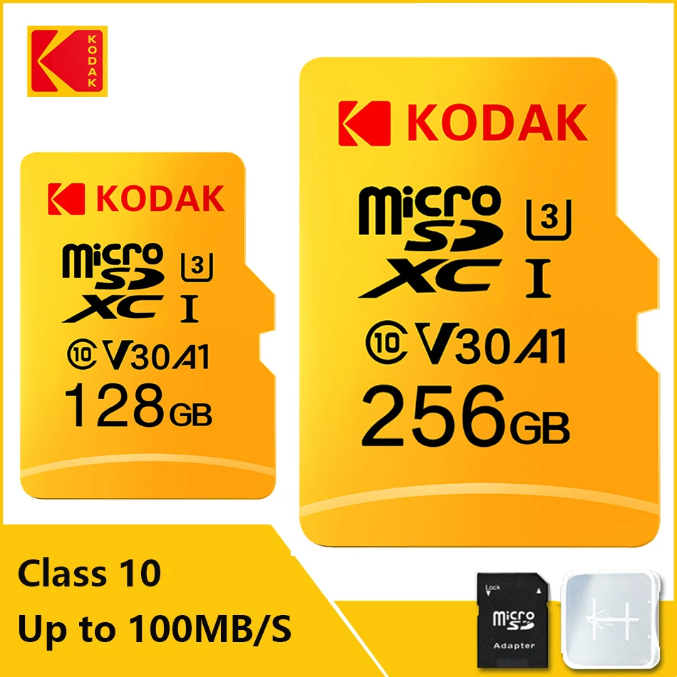 Kodak Memory Card Высокое Скорость 100 МБ/с. 32 Гб A1 Class 10 UHS I 64 Гб 128 ГБ, Micro SD карта, V30 U3 TF карты для Камера смартфон игры|Карты памяти| | АлиЭкспресс