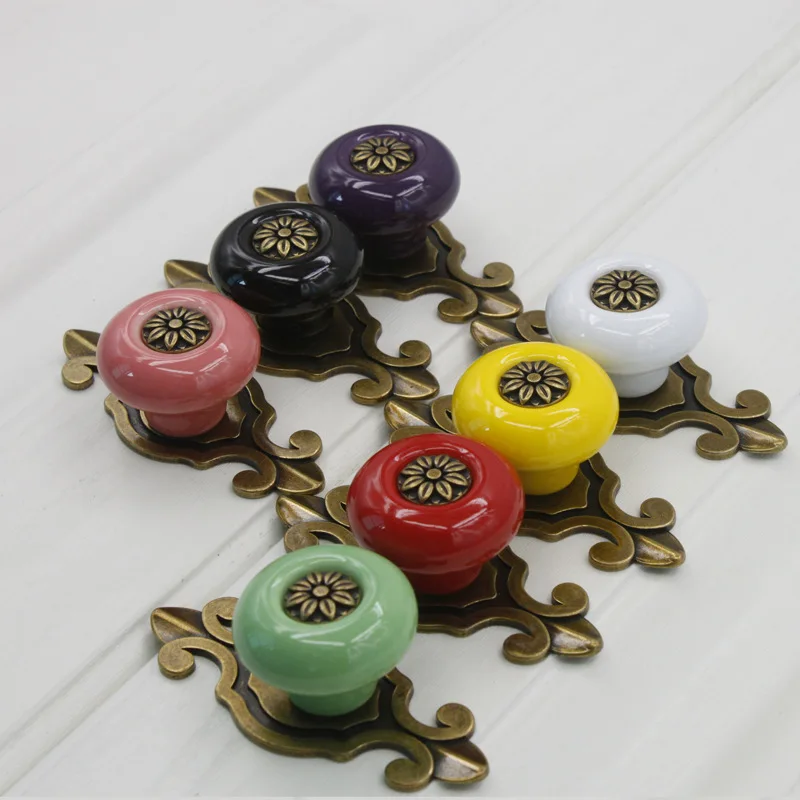 

Ceramic Handle European Style Jane Modern about Cabinet Door Shoes Wardrobe Drawer Black And White Single Bore Zinc Alloy Handle