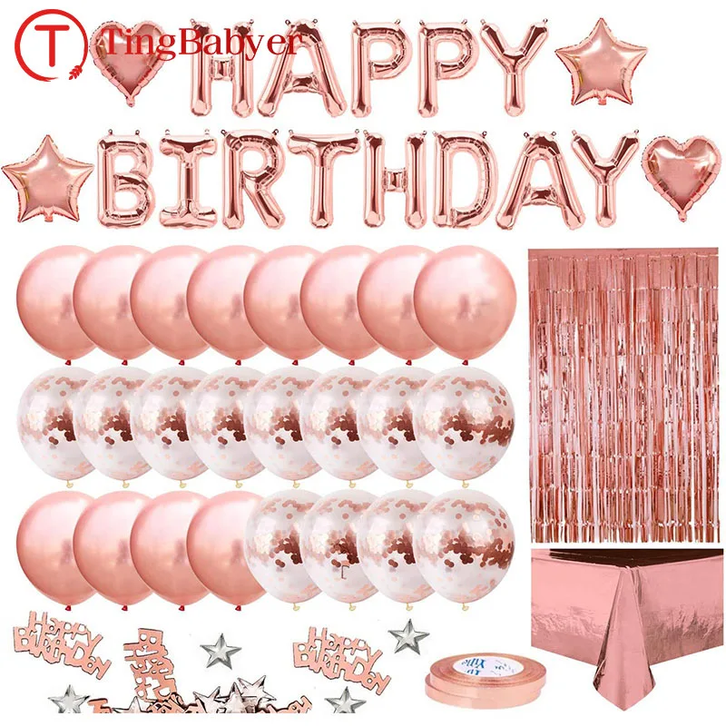 30 Birthday Party Decorations Rose Gold 30 Years Confetti Balloon  Tablecloth 30th Birthday Woman Man Deco Anniversaire - AliExpress