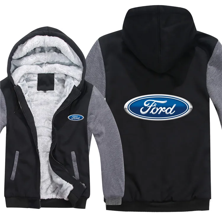 Зимние толстовки Ford теплые мужские модные шерстяные подклад куртки Ford свитера с логотипами Мужское пальто - Цвет: as picture2