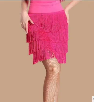 2022 Latin Skirt New Adult Four Layers Fringe Design Samba Dance Skirts Cha Cha Professional Competition Ballroom Costumes