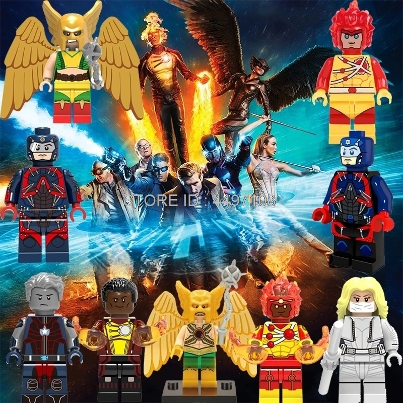 Legends of Tomorrow DC tv персонаж фильма Atom Firestorm Hawkgirl белый канарейский Бэтмен Готэм город детские игрушки строительные технические блоки