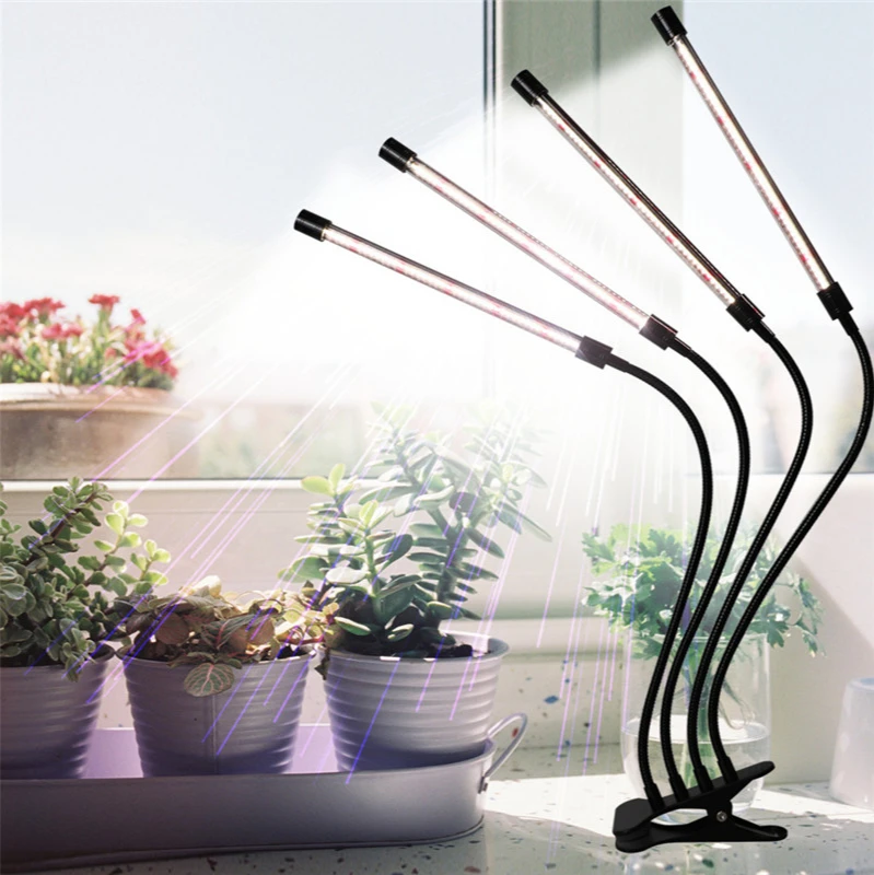 

LED Daylight Plant Growth Lamp Long Strip 4 Tube 4 Heads Clip Plant Growth Lamp Led Grow Light for Indoor Plant Flowers Uv Light
