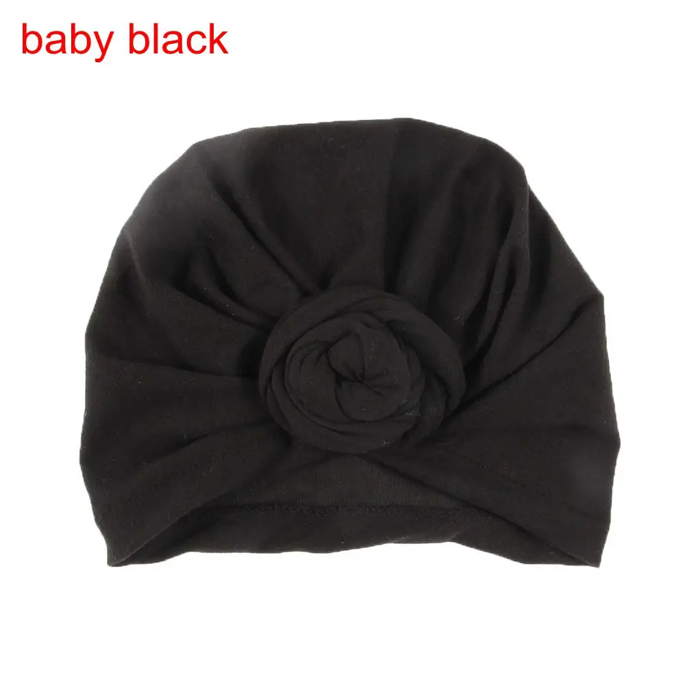 baby black NISHINE, новинка, Mommy and Me, хлопковая смесь, роза, цветок, шапка, женские шапки, для девочек, для новорожденных, тюрбан, шапки, твист, головные уборы с бантом, аксессуары для волос - Цвет: baby black
