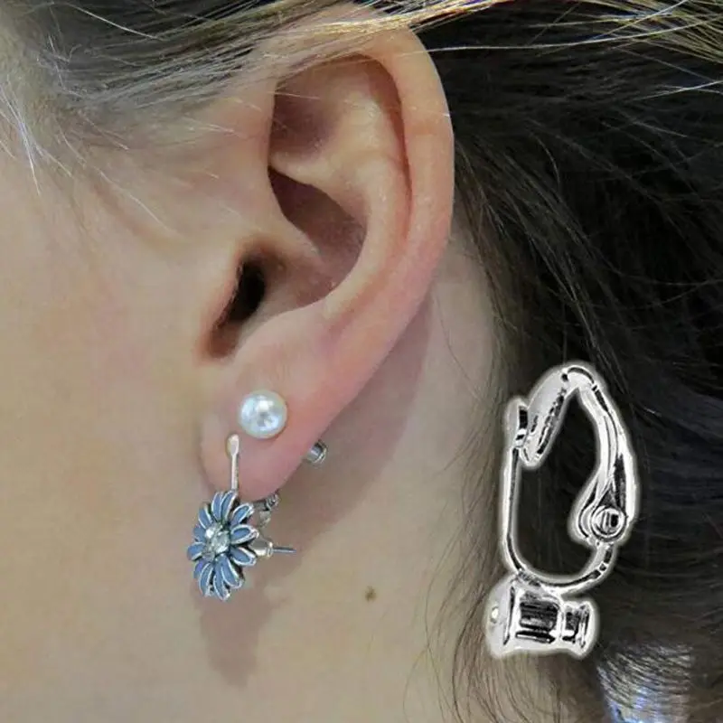 Comfortable Pierced Look Invisible Clip On Earring Converters Findings  Components earrings converters pierced to clip