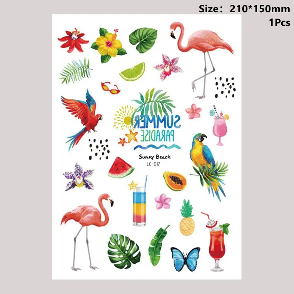 Summer Stickers 4 Taoup мультфильм Животные тигр розовый наклейки с Фламинго Декор сувениры сафари джунгли вечерние принадлежности детский душ декор для дня рождения - Цвет: Summer Stickers 4