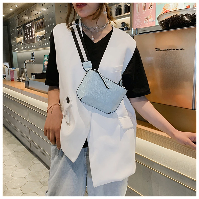 Маленький дизайнерский кошелек и сумки с узором «крокодиловая кожа» на молнии, Повседневная нагрудная сумка-мессенджер через плечо для женщин, Bolsa Feminina
