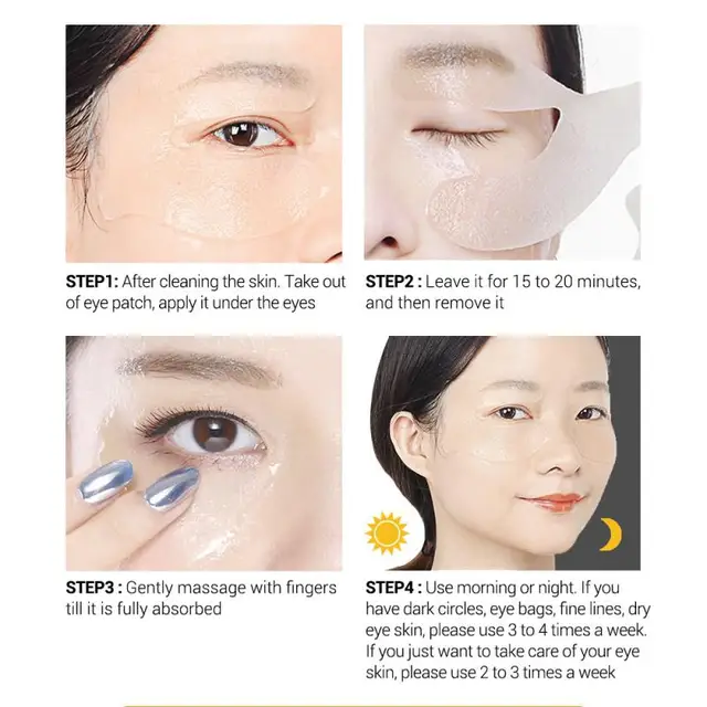 50 80pcs Hyaluronic Acid Eye Mask Removes Dark Circles And Lifts Anti aging Firming Moisturizing Golden