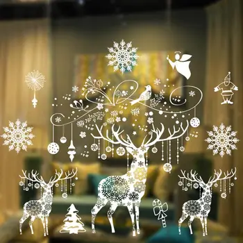 

Large Christmas Non-Glue Electrostatic Sticker Window Clings Decal Stickers Christmas Winter Wonderland Ornaments Party Supplies