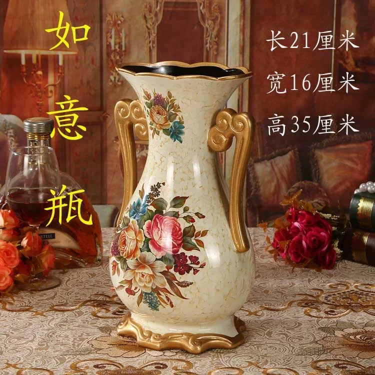 Свадебные украшения Европейский гостиной цветок стол Роскошная керамическая ваза для цветов расположение перемещение украшение свадебные подарки