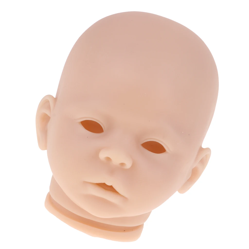 Soft Silicone Realistic Newborn Baby Doll Unpainted Head Sculpt Mold For 18inch Reborn Custom Kits Normal Skin Tone