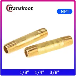 2 шт. 3330 латунь фитинг труб 1/8 "1/4" 3/8 "NPT Мужской длинные соски, шланг Fittinig мужской нитки