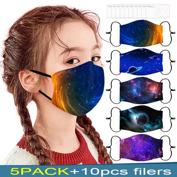 

5PCS Children's Adjustable Windproof Reusable Printed Face Breathable Sunscreen Fashion Scarf Mask drop-shipping#3