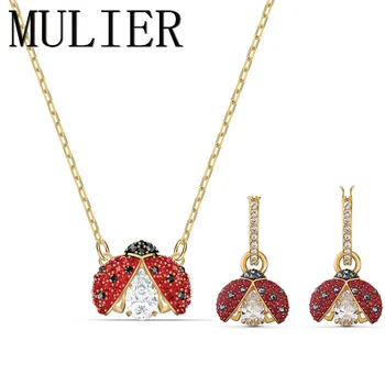 

2020 Fashion New Fun Cute Exquisite Red Sparkling Ladybug Necklace Lucky Symbol For Girlfriend Best Birthday Gift Free Shipping