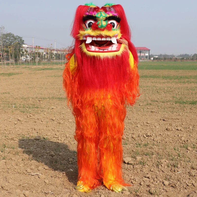 

Lion Dance Costume Mascot Northern Performance for Festival and Opening Fursuit Single Lion Dance Mascot for Adult and Children